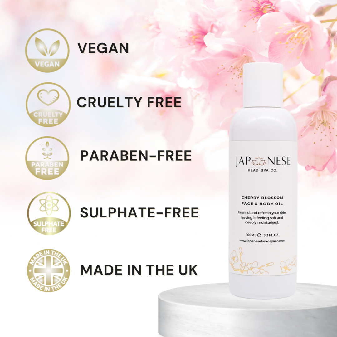 japanese head spa cherry blossom body oil