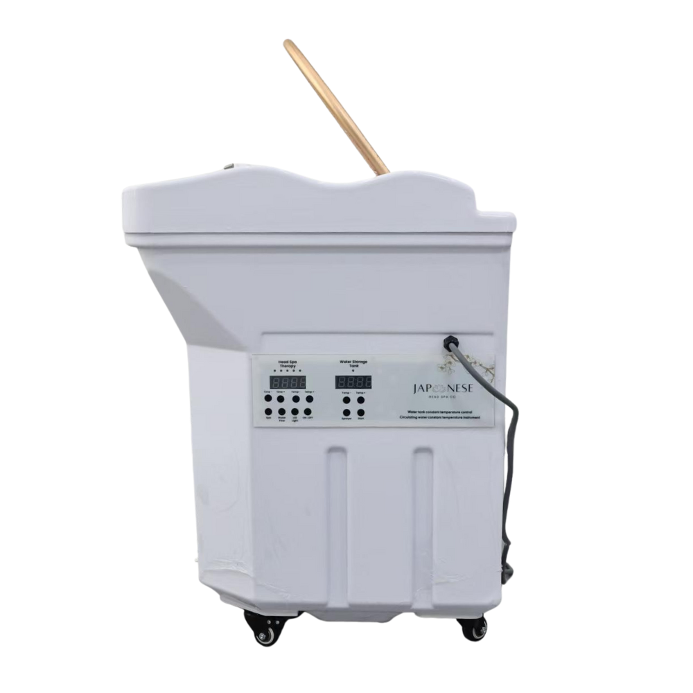 White Portable Unit (8) Japanese Head Spa White Portable 60L Tank Unit Non-Plumbed (inc. Steamer, Steamer Hood and 2 x water heaters)