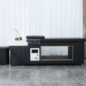 BUSINESS IN A BOX: Black & Gold Trim Plumbed Japanese Head Spa Full Bed Unit Package