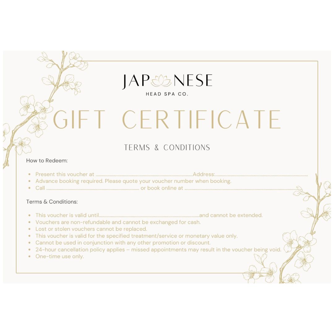 Japanese Head Spa Gift Voucher Japanese Head Spa Gift Voucher