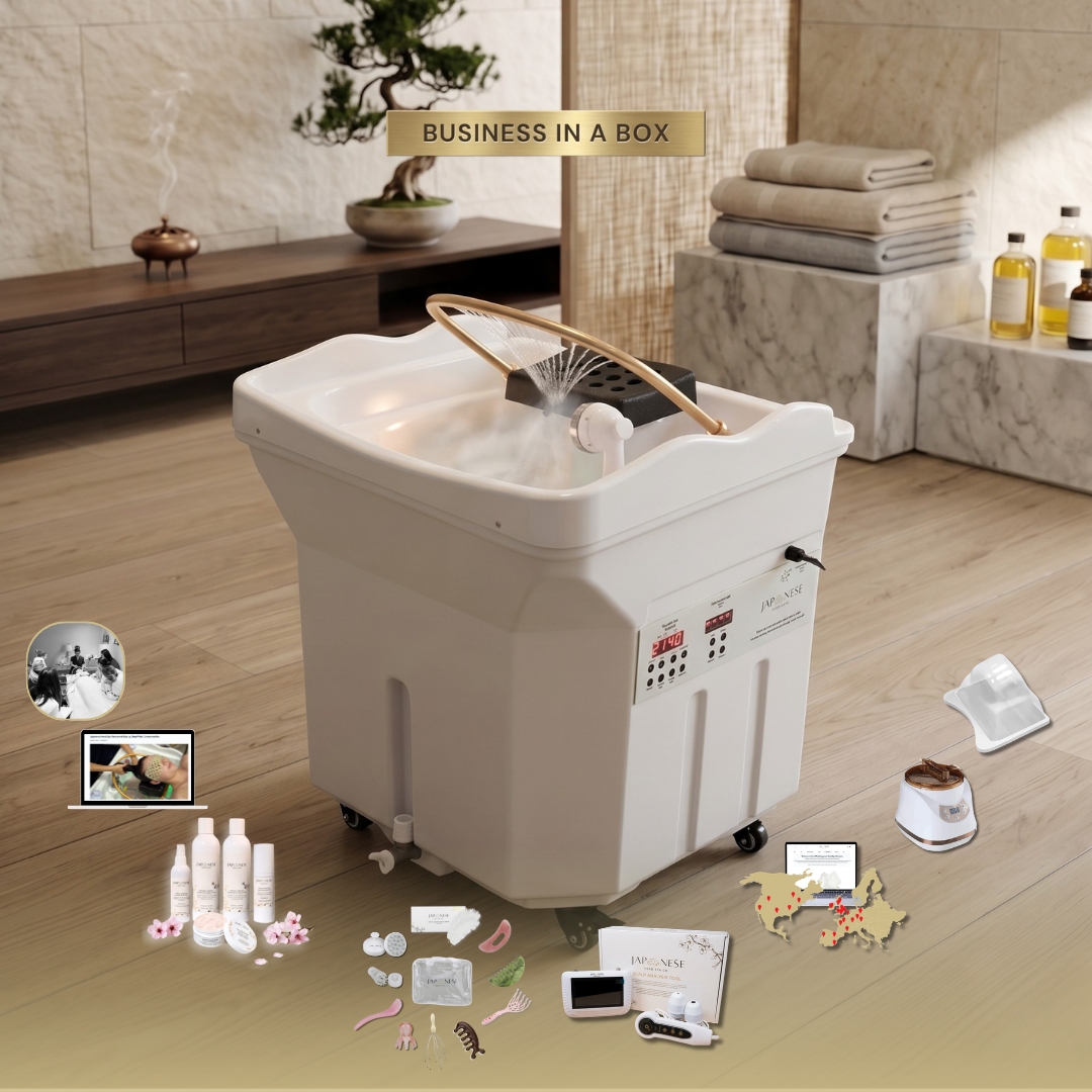 BUSINESS IN A BOX: White Non-Plumbed Japanese Head Spa Unit Package