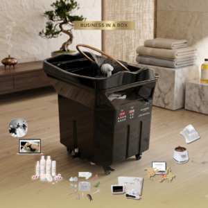 6 BUSINESS IN A BOX: Black Non-Plumbed Japanese Head Spa Unit Package