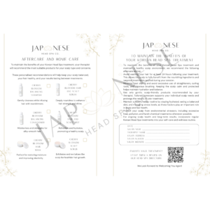 korean head spa after care Korean Head Spa Aftercare Leaflet