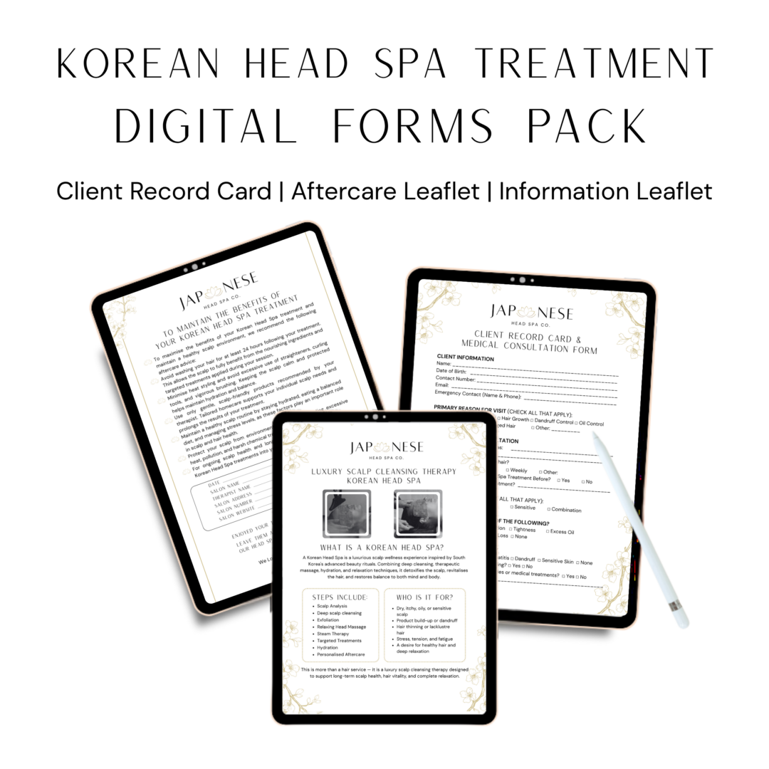 korean head spa digital pack Korean Head Spa Treatment Digital Forms Pack