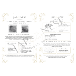 korean head spa information leaflet Korean Head Spa Information Leaflet
